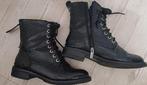 Goede zwarte enkellaarsjes/bikerboots PS Poelman, mt 36, Zwart, Lage of Enkellaarzen, Ophalen of Verzenden, PS Poelman