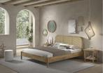Olive rotan 2-persoonsbed - Massief eiken, Huis en Inrichting, Slaapkamer | Bedden