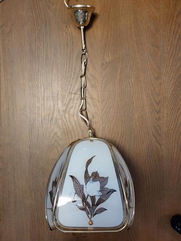 Vintage glazen hanglamp  beschikbaar voor biedingen