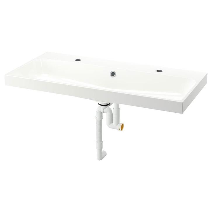 Ikea BACKSJÖN dubbele wastafel, Huis en Inrichting, Badkamer | Badkamermeubels, Gebruikt, 100 tot 150 cm, 25 tot 50 cm, Ophalen