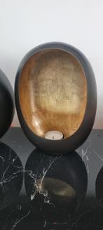 waxinelichthouder egg zwart goud groot, Huis en Inrichting, Woonaccessoires | Kandelaars en Kaarsen, Ophalen of Verzenden, Zo goed als nieuw