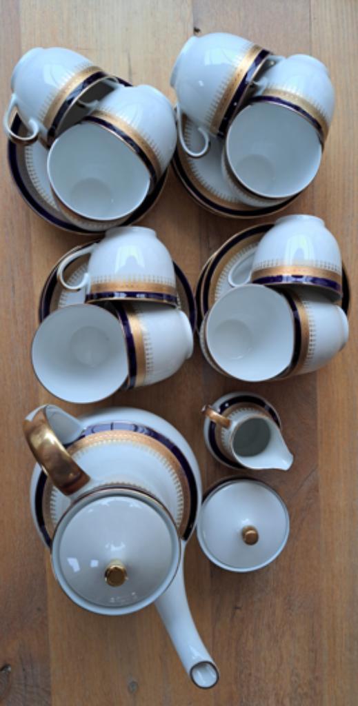 Theeservies Winterling Kirchenlametz Bavaria, Echt Kobalt, Antiek en Kunst, Antiek | Servies compleet, Ophalen