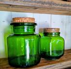 Vintage groene voorraadpotten, Ophalen of Verzenden