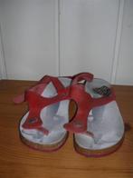 Elegante rode leren slippers / sandalen van JJ, maat 38, Verzenden, JJ, Sandalen of Muiltjes, Zo goed als nieuw
