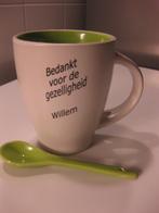 mok met     Bedankt voor de gezelligheid      Willem, Ophalen, Nieuw, Overige stijlen, Kop(pen) en/of Schotel(s)