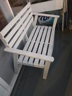 Witte Tuinbank - Houten Bank, Ophalen of Verzenden, Gebruikt, Hout