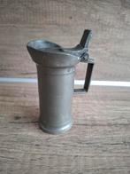 Antieke Franse tinnen maatbeker met deksel en handvat, Antiek en Kunst, Antiek | Tin, Ophalen of Verzenden