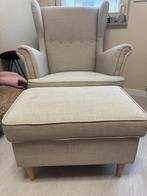 IKEA Strandmon stoel met voetenbank, Huis en Inrichting, Ophalen of Verzenden, Gebruikt, Stof, 75 tot 100 cm