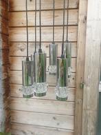 Vintage Jaren 70 Hanglamp Glas & Chroom Antiek, Ophalen, Gebruikt, Glas, Minder dan 50 cm