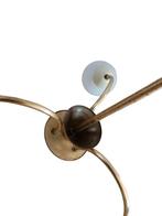 Vintage hanglamp, 3 glazen kelken, Ophalen, Gebruikt, 50 tot 75 cm, Glas