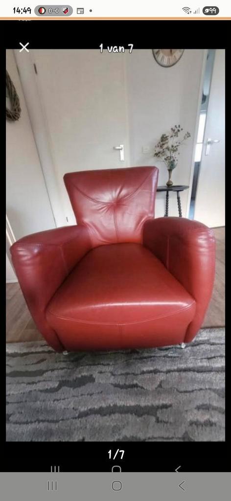 Lederen stoel GRATIS, Huis en Inrichting, Fauteuils, Gebruikt, 50 tot 75 cm, 75 tot 100 cm, Ophalen