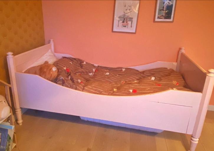 Antiek Kinderbed 190x90, Kinderen en Baby's, Kinderkamer | Bedden, Gebruikt, 180 cm of meer, 85 tot 100 cm, Lattenbodem, Ophalen