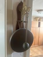 Antieke Gong met Messing Details en Houten Achtergrond, Ophalen of Verzenden