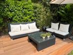 Kunststof Lounge set voor in de tuin, Ophalen, 5 zitplaatsen, Kunststof, Gebruikt