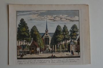 AMSTELVEEN KERK Handgekleurde kopergravure 1727 Schenk E50 beschikbaar voor biedingen