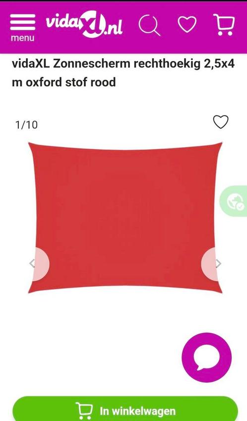 Nieuwe rode Schaduwdoek Beverwijk IN PRIJS GEZAKT, Tuin en Terras, Schaduwdoeken, Nieuw, Ophalen of Verzenden