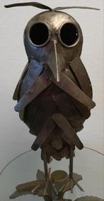 Uil beeld sculptuur metaalsoort handgemaakt uniek breed, Ophalen of Verzenden