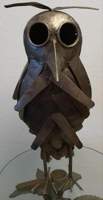 Uil beeld sculptuur metaalsoort handgemaakt uniek breed  beschikbaar voor biedingen