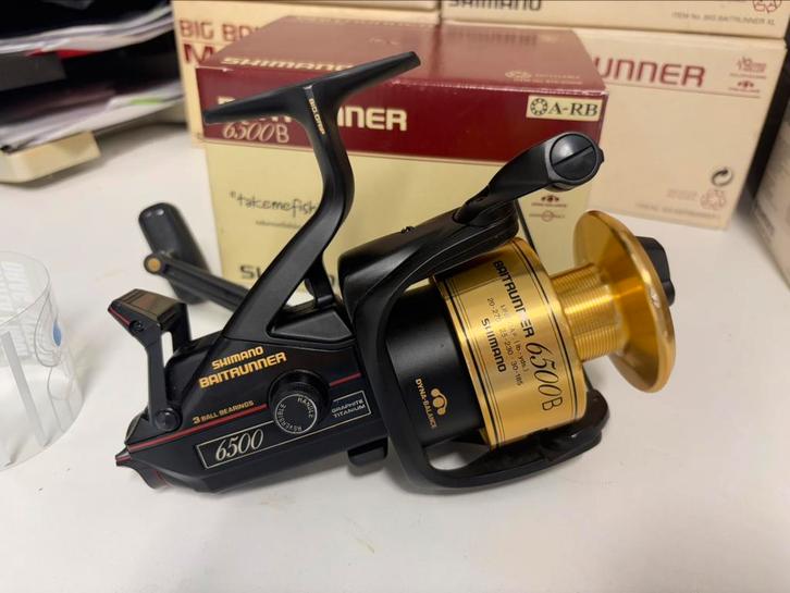 2 x Shimano 6500B goud, Watersport en Boten, Hengelsport | Karpervissen, Zo goed als nieuw, Molen, Ophalen of Verzenden