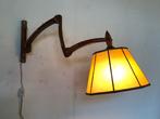 Vintage houten wandlamp, Ophalen, Zo goed als nieuw