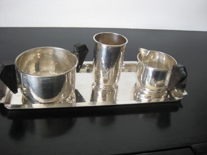 art deco zilveren roomstel, Antiek en Kunst, Antiek | Servies los, Ophalen