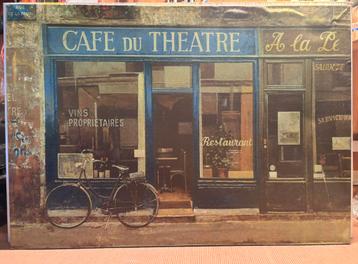 CAFE du THEATRE Haarlem op canvas beschikbaar voor biedingen