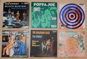 6 vinyl singles van The Sweet	 beschikbaar voor biedingen