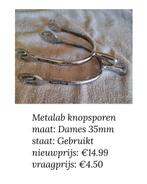 Metalab knopsporen dames 35mm, Gebruikt, Dressuur, Overige typen, Ophalen of Verzenden