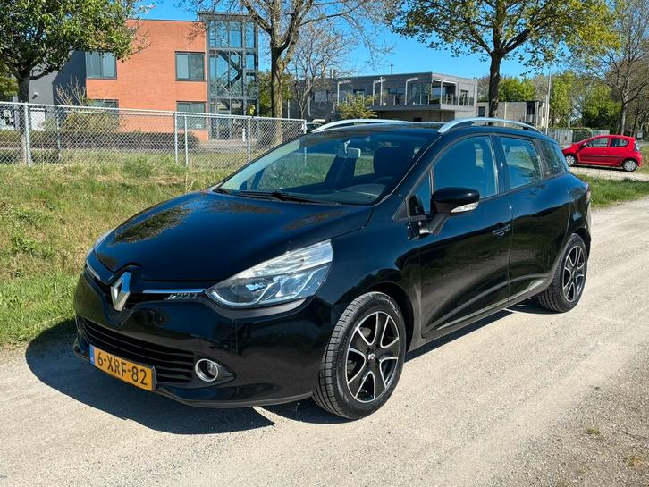 Renault Clio 1.5 DCI 66KW Estate 2014 Zwart, Auto's, Renault, Bedrijf, Clio, ABS, Airbags, Airconditioning, Alarm, Bluetooth, Bochtverlichting