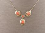 Gouden choker met bloedkoraal                            G12, Gebruikt, ., Ophalen of Verzenden, .