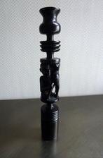 Kandelaar van ebbenhout door ambachtslieden handgesneden, Antiek en Kunst, Kunst | Niet-Westerse kunst, Ophalen of Verzenden