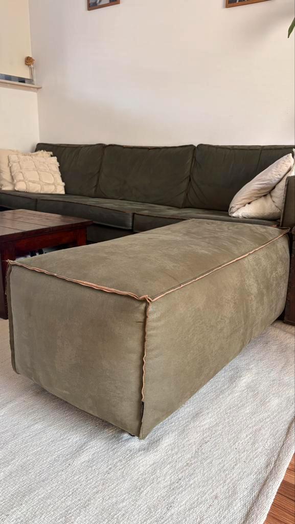 BePureHome Rodeo poef ecoleer army 43x120x60, Huis en Inrichting, Banken | Voetenbanken en Poefen, Zo goed als nieuw, 50 tot 75 cm