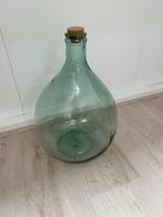 Grote glazen fles met kurk/terrarium, Ophalen, 75 cm of meer, Groen, Glas