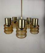Vintage Duitse hanglamp glas mid century modern, Ophalen of Verzenden, Zo goed als nieuw, Glas, Vintage mid-century modern