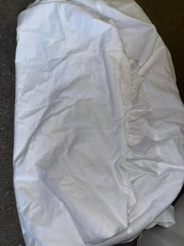 Matrasbeschermer badstof katoen zorgmatras, Eenpersoons, Ophalen of Verzenden, Zo goed als nieuw, Wit