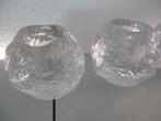 Waxinelichthouders 3 x  Snowball  Kosta Boda ?, Overige materialen, Gebruikt, Ophalen of Verzenden, Kandelaar