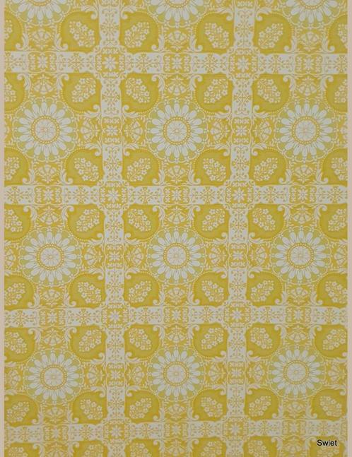 5420 bloem in tegelstijl bloemen ruitjes geometrisch swiet, Huis en Inrichting, Stoffering | Behang, Wit, minder dan 10 m², Verzenden