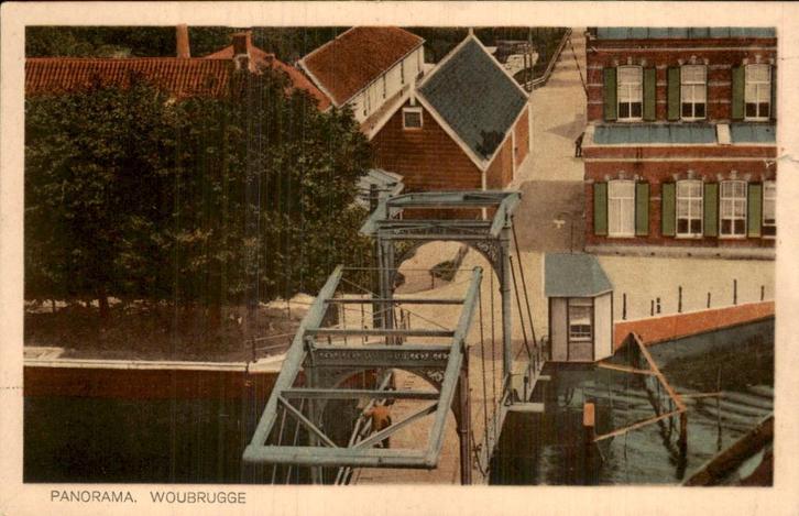 Woubrugge Panorama, Verzamelen, Ansichtkaarten | Nederland, Gelopen, Zuid-Holland, Voor 1920, Ophalen of Verzenden