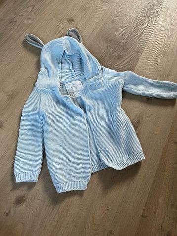 Licht blauw vestje met oortjes. Maat 62 / 68 (6- 12M) beschikbaar voor biedingen