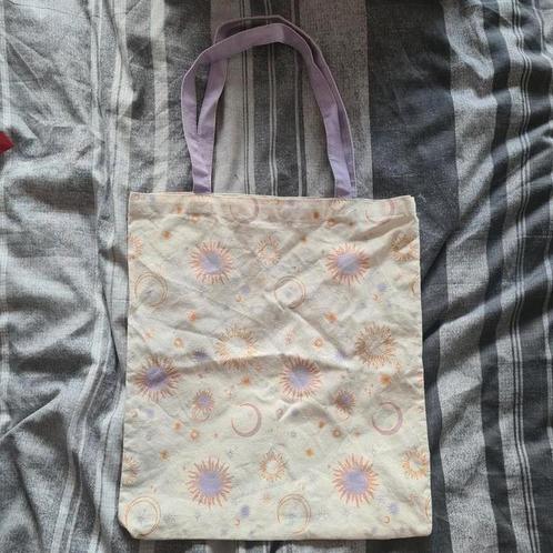 Canvas tas zon en maan van de Zeeman, Sieraden, Tassen en Uiterlijk, Tassen | Damestassen, Zo goed als nieuw, Handtas, Blauw, Verzenden