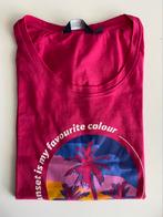 Fuchsia rose t shirt met opdruk maat 42, Maat 42/44 (L), Ophalen of Verzenden, Zo goed als nieuw, Korte mouw