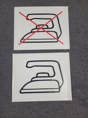 Stickers met strijkijzer icoon beschikbaar voor biedingen