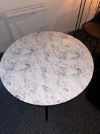 Ronde eettafel met marmerlook blad, Ophalen, Overige materialen, Gebruikt, 100 tot 150 cm