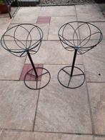 ZWART METALEN PLANTENSTANDAARDS 46 CM HOOG, Tuin en Terras, Bloembakken en Plantenbakken, Ophalen, Minder dan 60 cm, Rond, Zo goed als nieuw