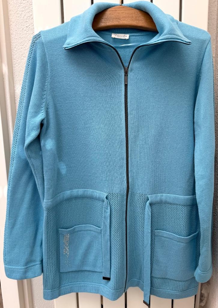 Barbara Lebek blauw vest met kraag maat 44, Kleding | Dames, Truien en Vesten, Zo goed als nieuw, Maat 42/44 (L), Blauw, Ophalen of Verzenden