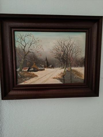 Winterlandschap Olieverf Schilderij beschikbaar voor biedingen