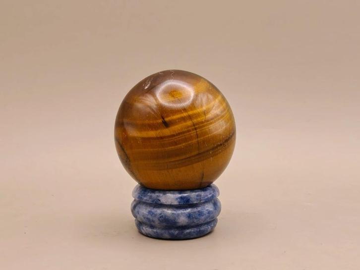 Tijgeroog Bol met mooie glans – 79 g – 3,9 cm, Verzamelen, Mineralen en Fossielen, Mineraal, Ophalen of Verzenden