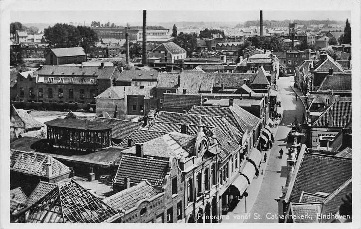 AY825 Eindhoven Panorama vanaf kerk 1949, Verzamelen, Ansichtkaarten | Nederland, Gelopen, Noord-Brabant, 1940 tot 1960, Verzenden