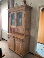 Brocante Antieke Houten Kast met Geslepen Glas, Antiek en Kunst, Antiek | Meubels | Kasten, Ophalen