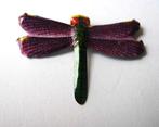 Libelle met paarse vleugels, vintage blikken broche (1758), Ophalen, Zo goed als nieuw, Paars, Overige materialen